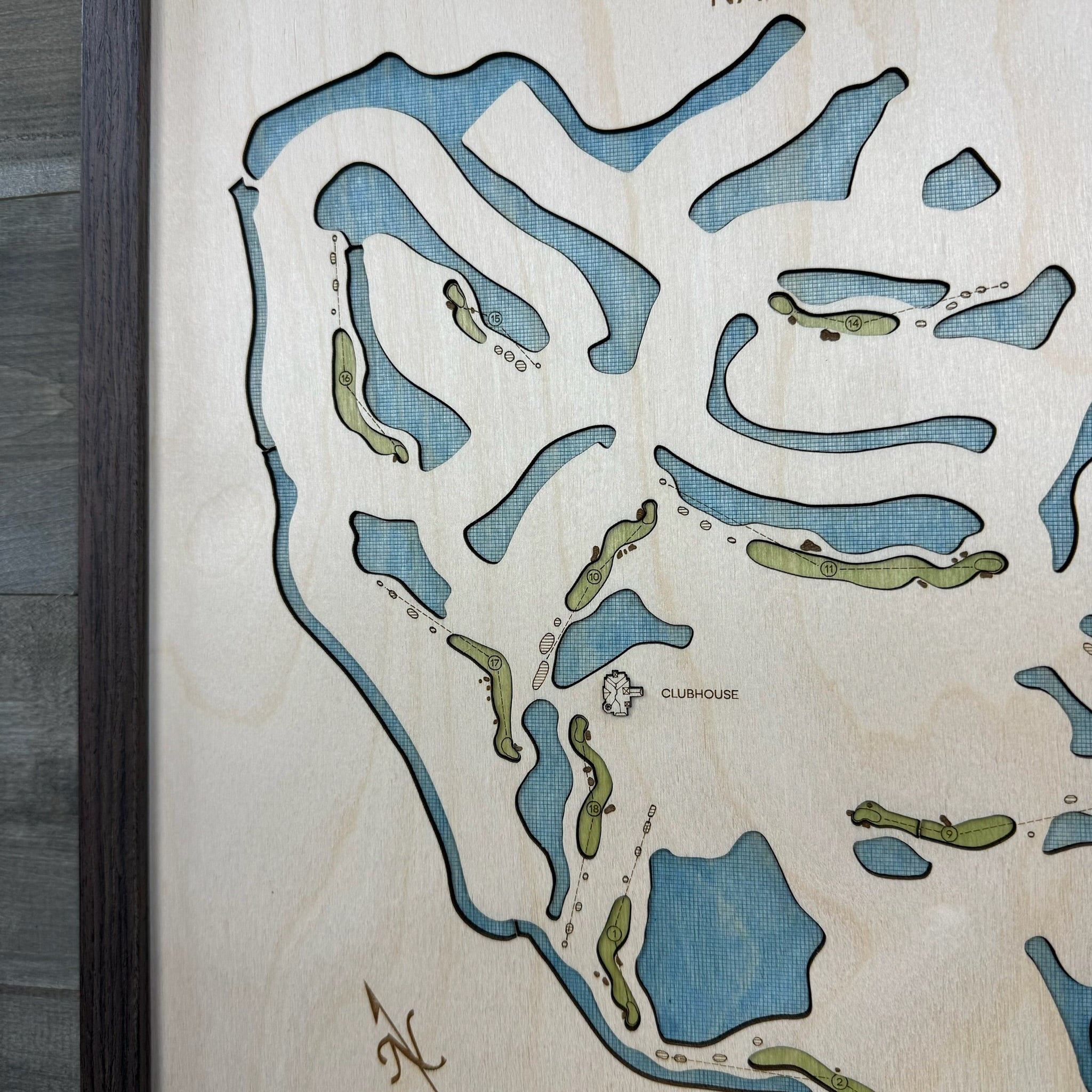 Custom 3D Wood Golf Course Map