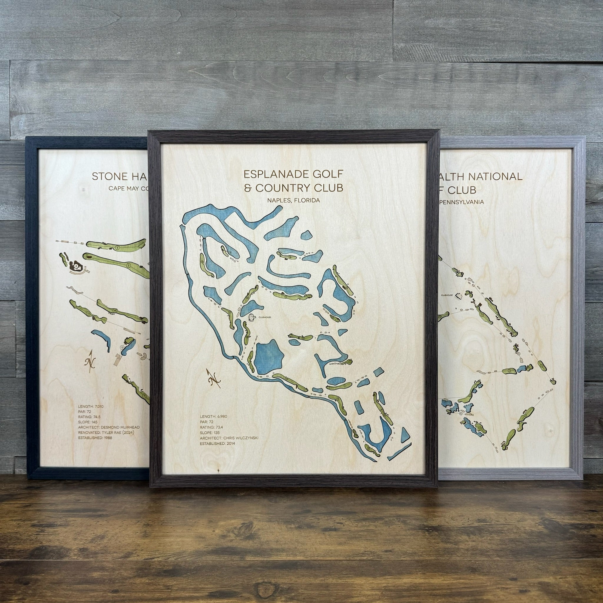 Custom 3D Wood Golf Course Map