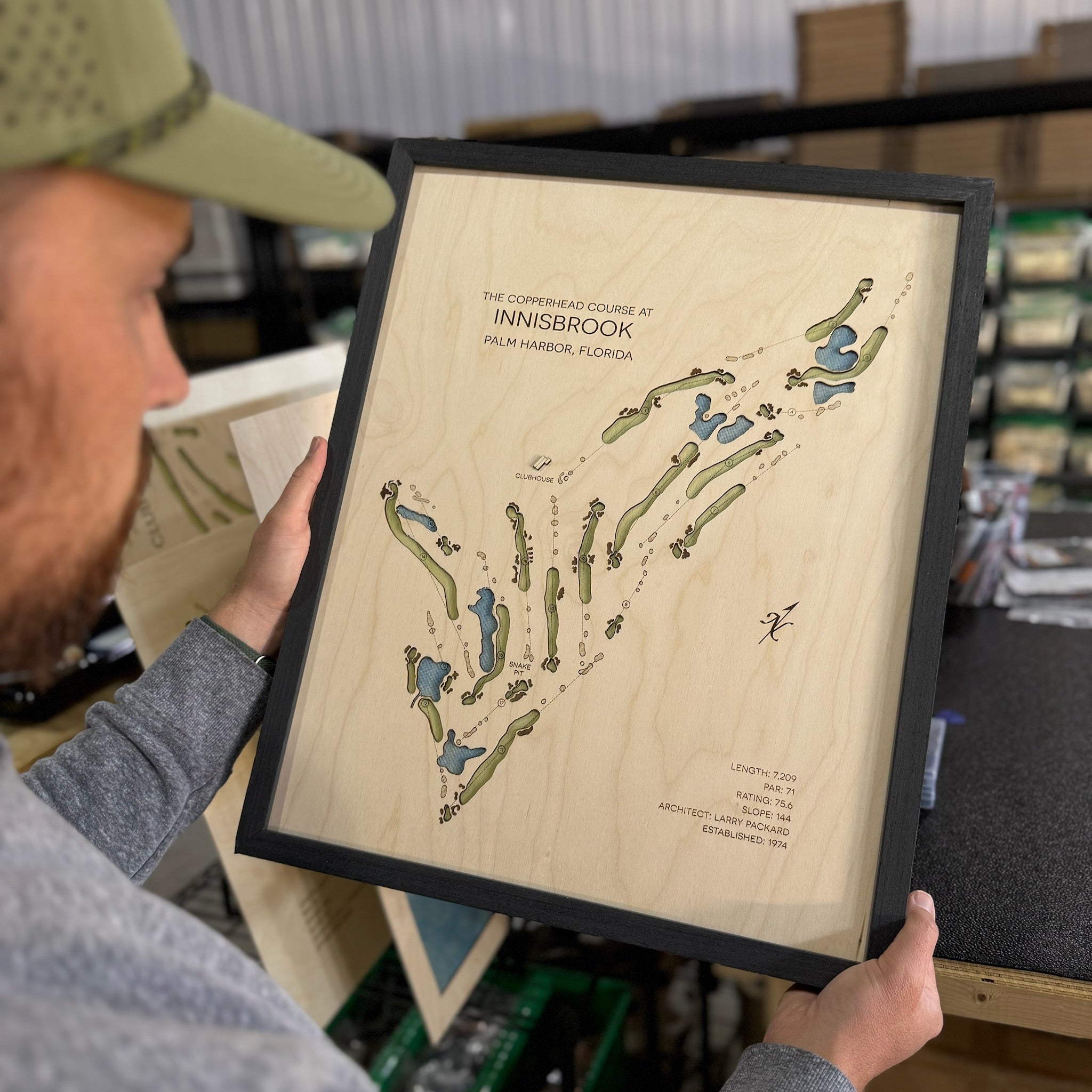 Custom 3D Wood Golf Course Map