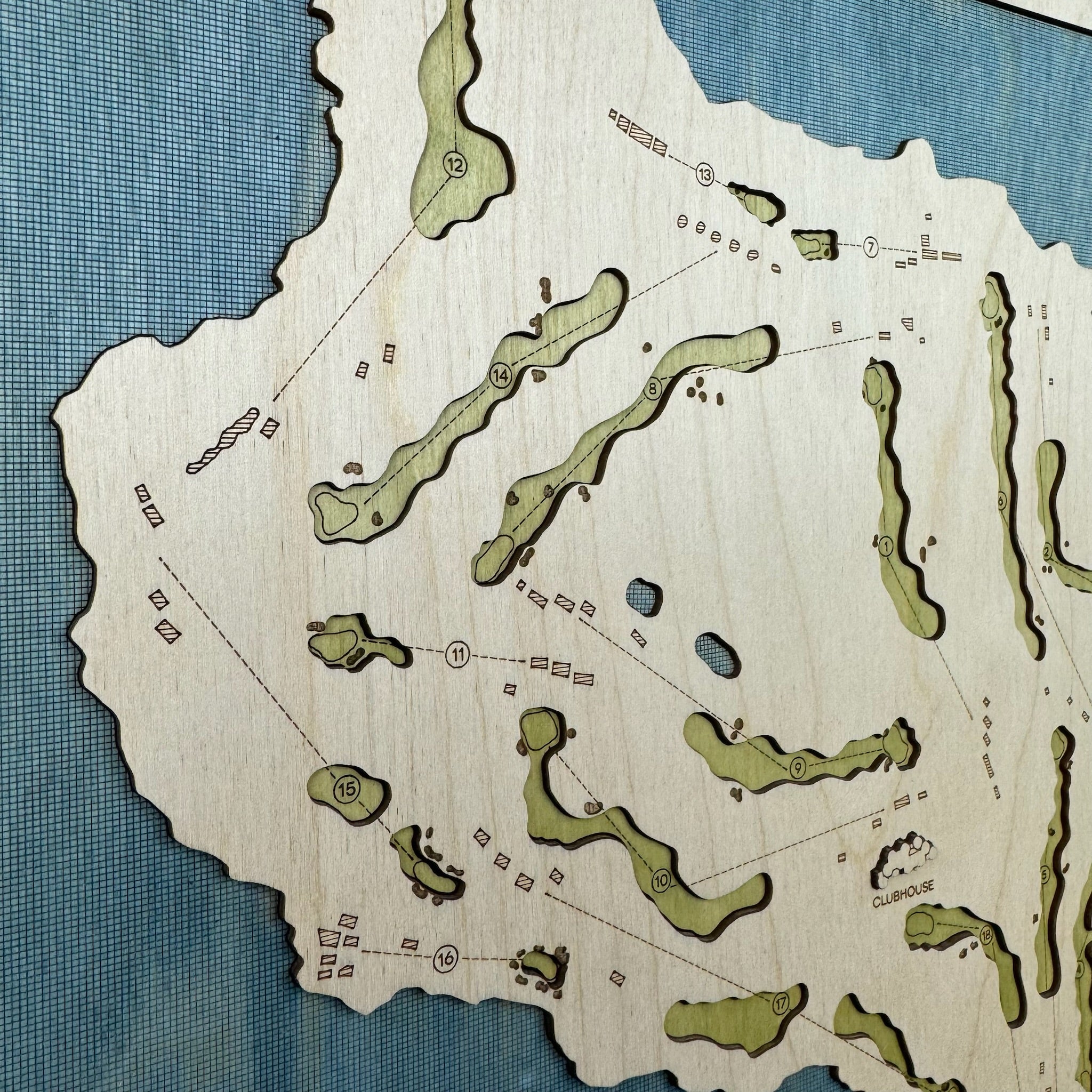 Custom 3D Wood Golf Course Map