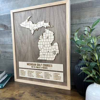 State of Michigan Golf Map