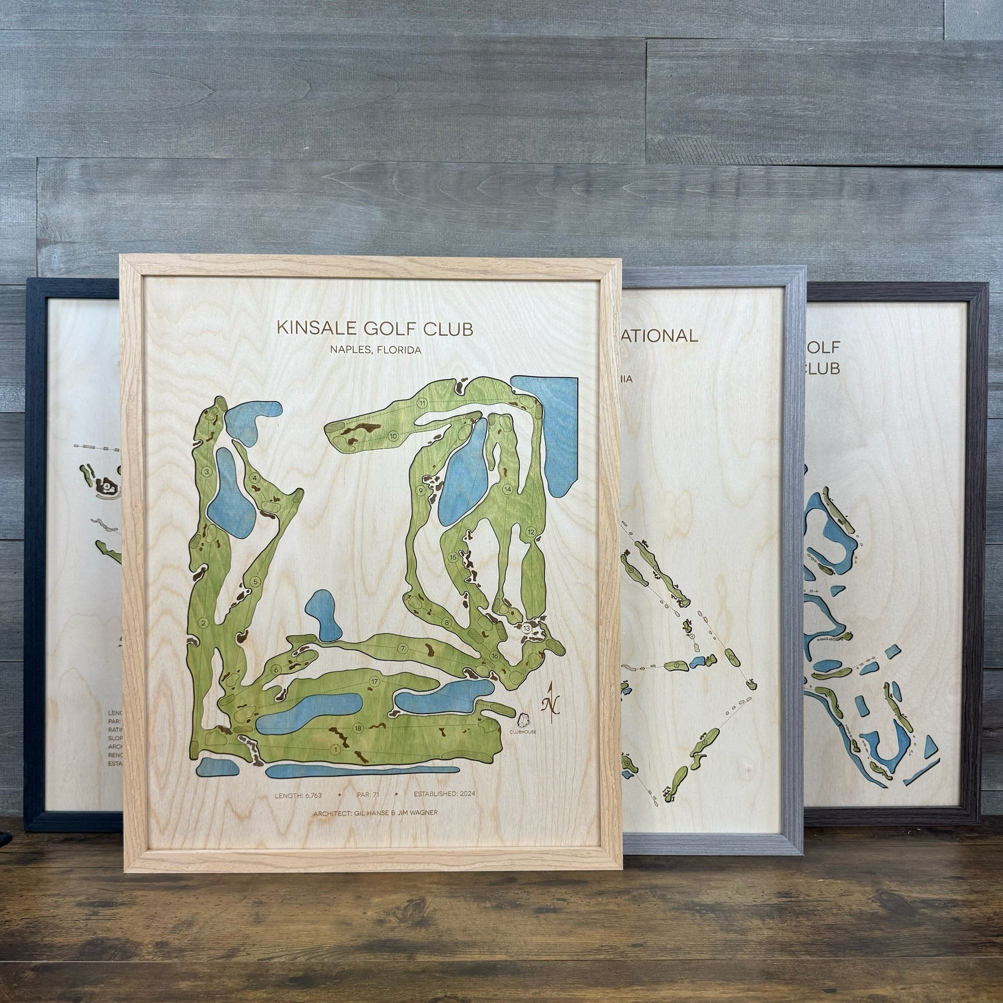 Custom 3D Wood Golf Course Map