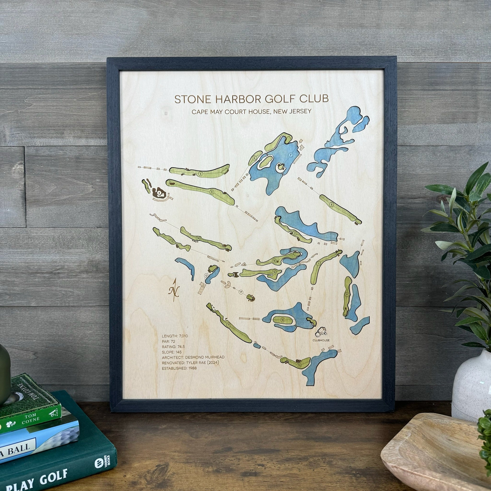 Custom 3D Wood Golf Course Map