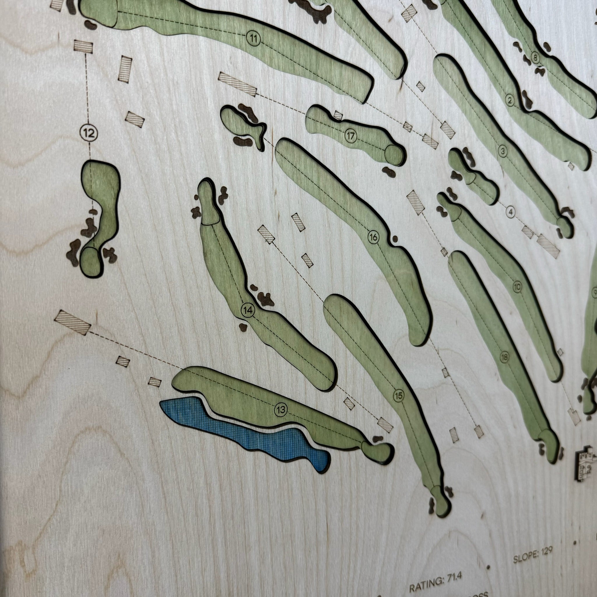 Custom 3D Wood Golf Course Map