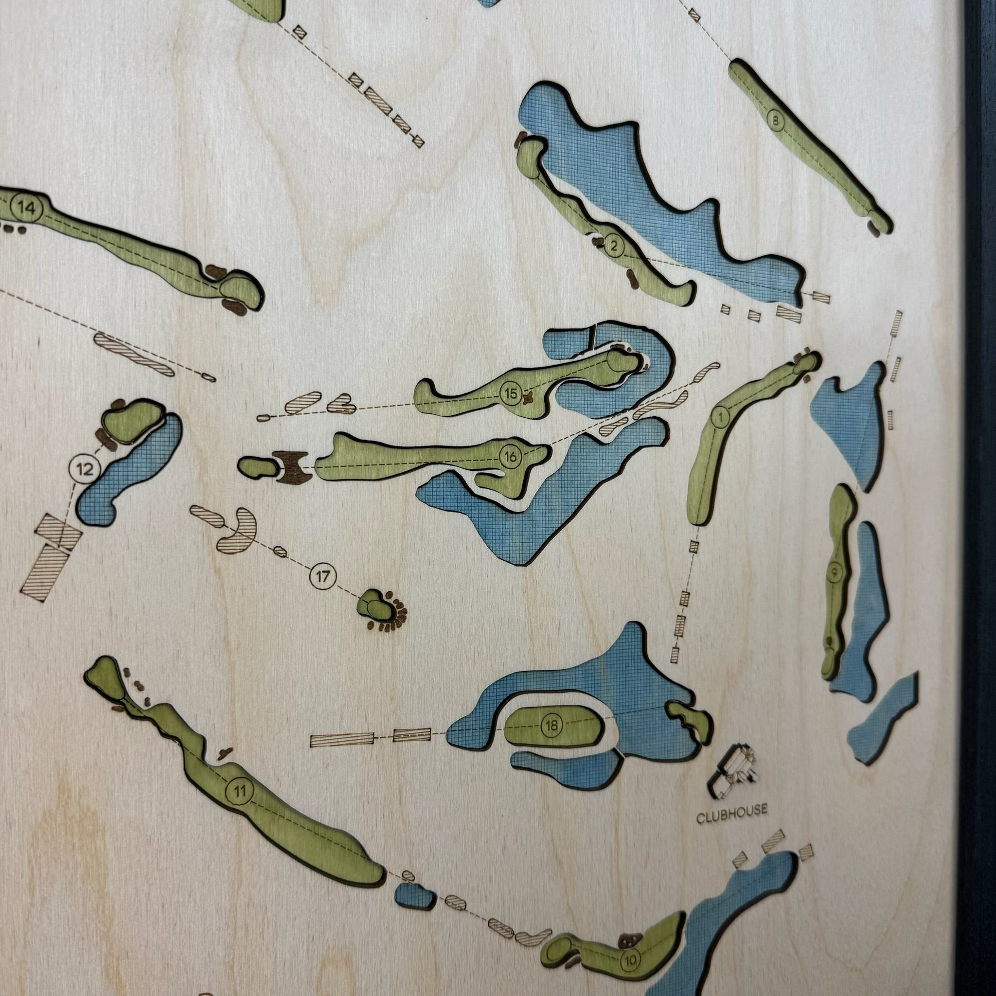 Custom 3D Wood Golf Course Map