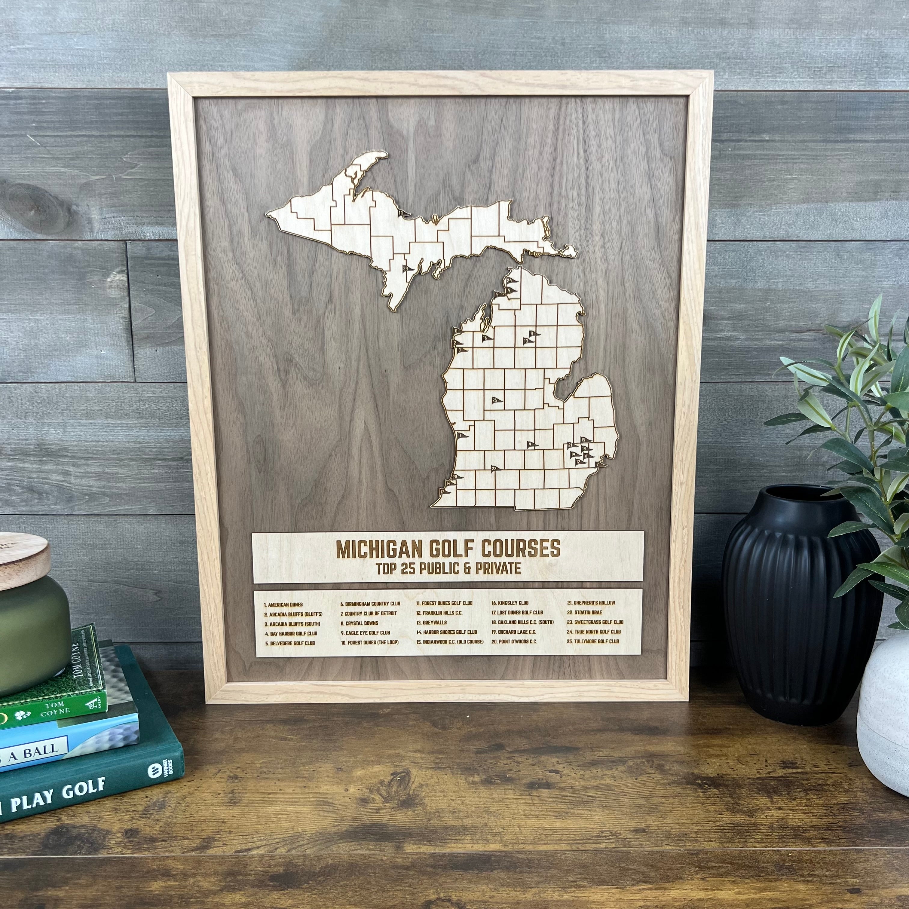 State of Michigan Golf Map