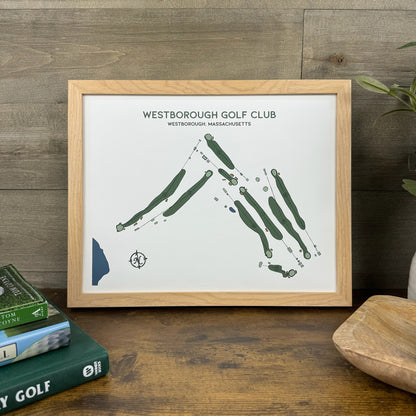 Offset Sketch Golf Course Map Print