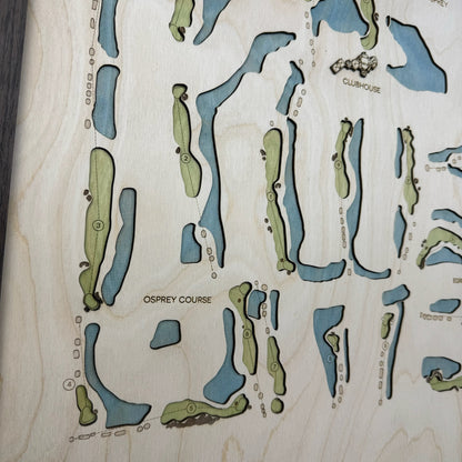 Custom 3D Wood Golf Course Map