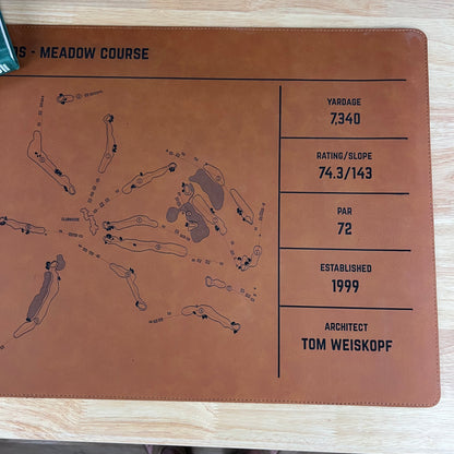Personalized Leather Golf Course Desk Mat