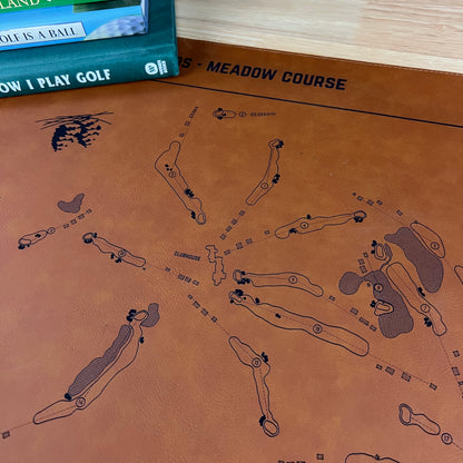 Personalized Leather Golf Course Desk Mat