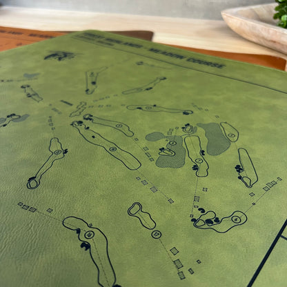 Personalized Leather Golf Course Desk Mat