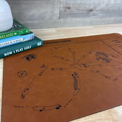 Personalized Leather Golf Course Desk Mat