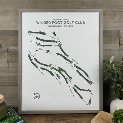 Offset Sketch Golf Course Map Print