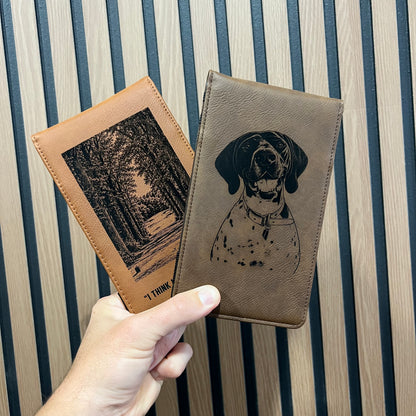 Personalized Leather Golf Scorecard Holder/Yardage Book