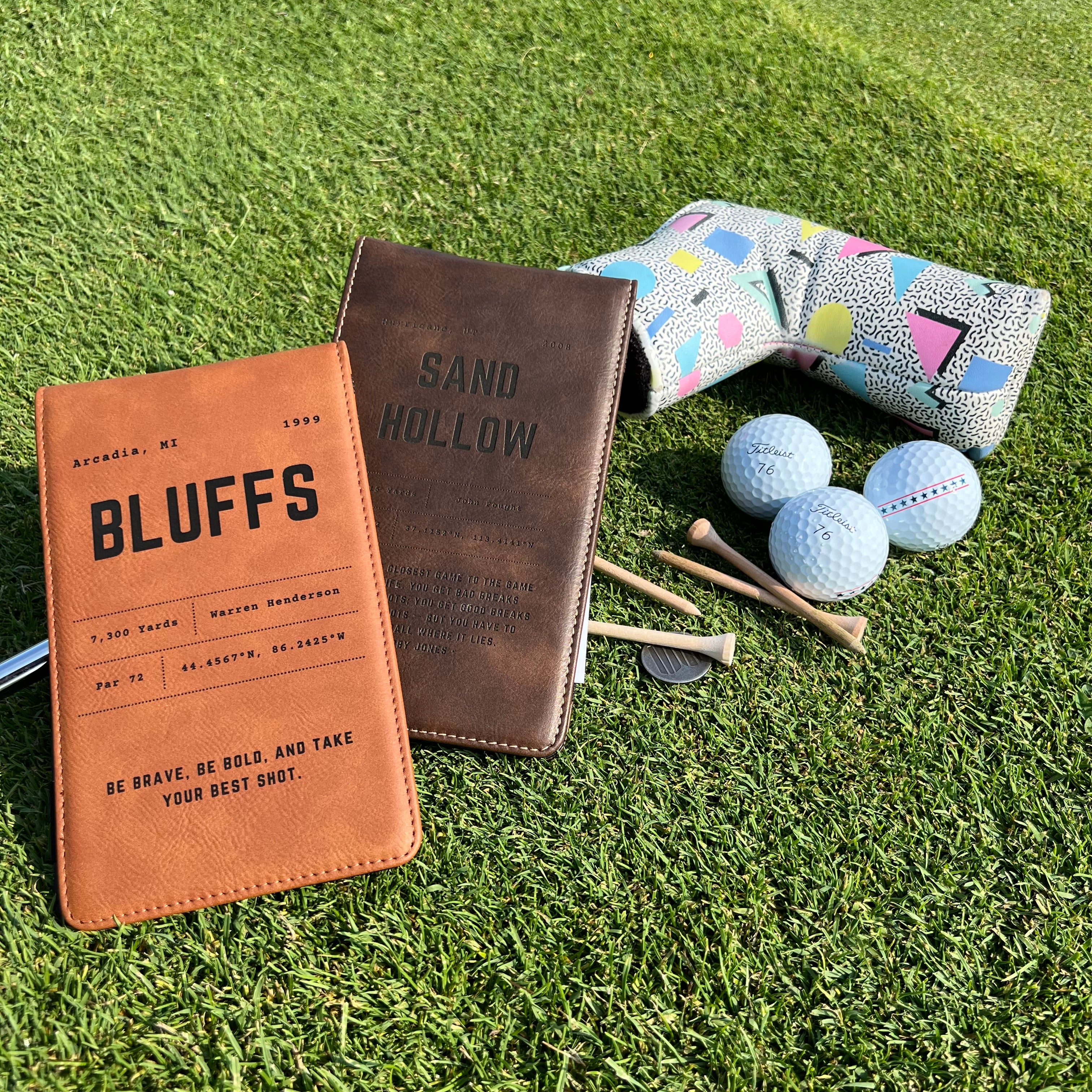 Personalized Leather Golf Scorecard Holder