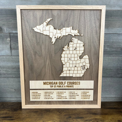 State of Michigan Golf Map