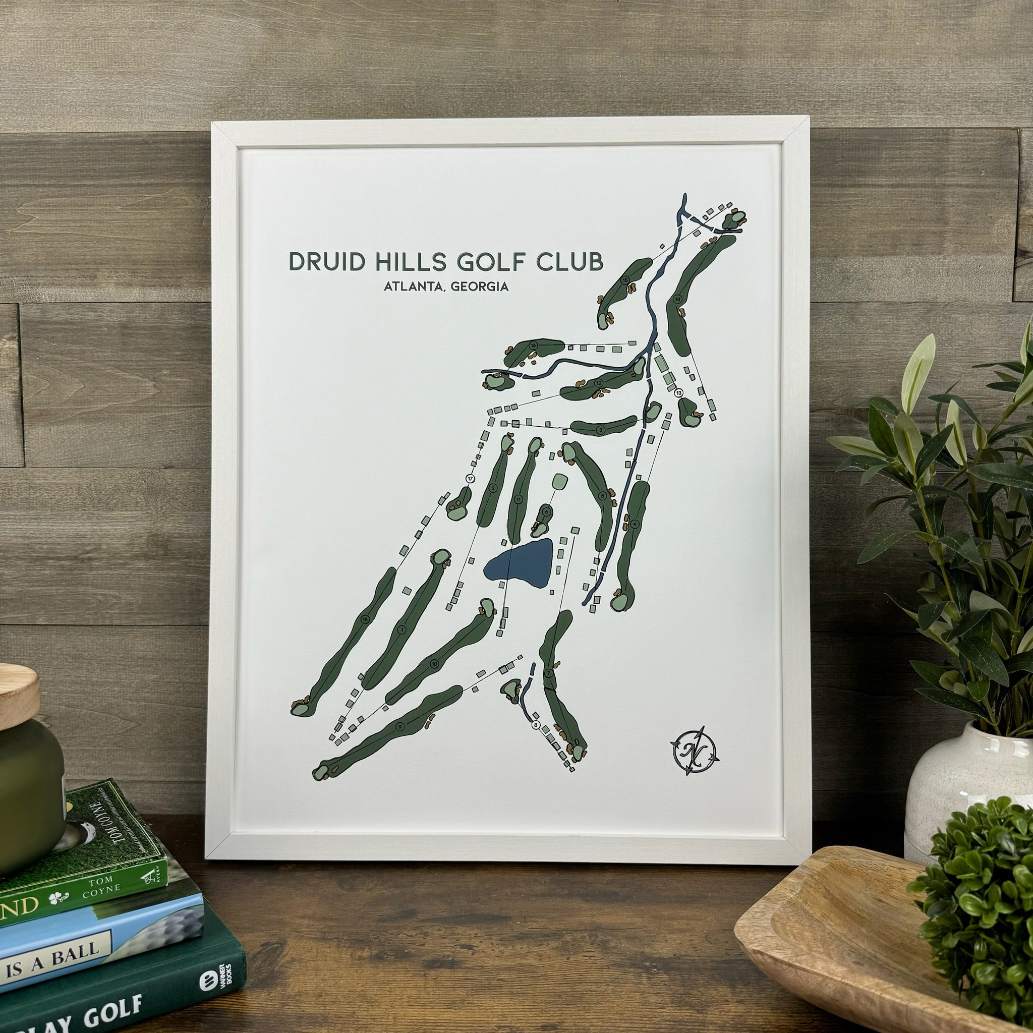 Offset Sketch Golf Course Map Print