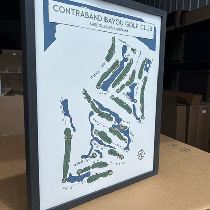 Offset Sketch Golf Course Map Print