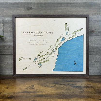 Custom 3D Wood Golf Course Map