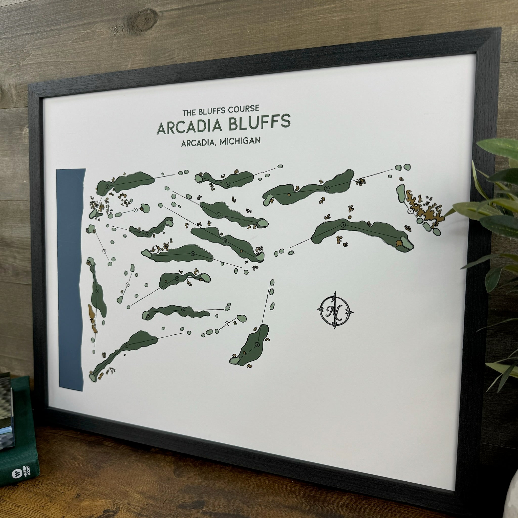 Offset Sketch Golf Course Map Print