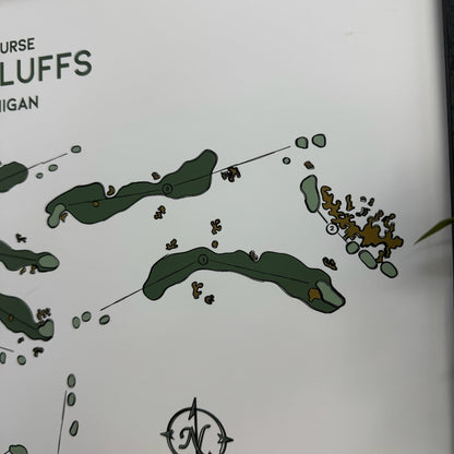 Offset Sketch Golf Course Map Print