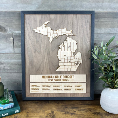 State of Michigan Golf Map