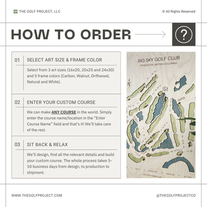 Custom 3D Wood Golf Course Map