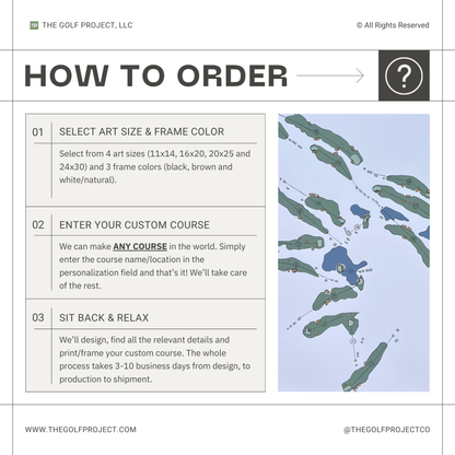 Offset Sketch Golf Course Map Print