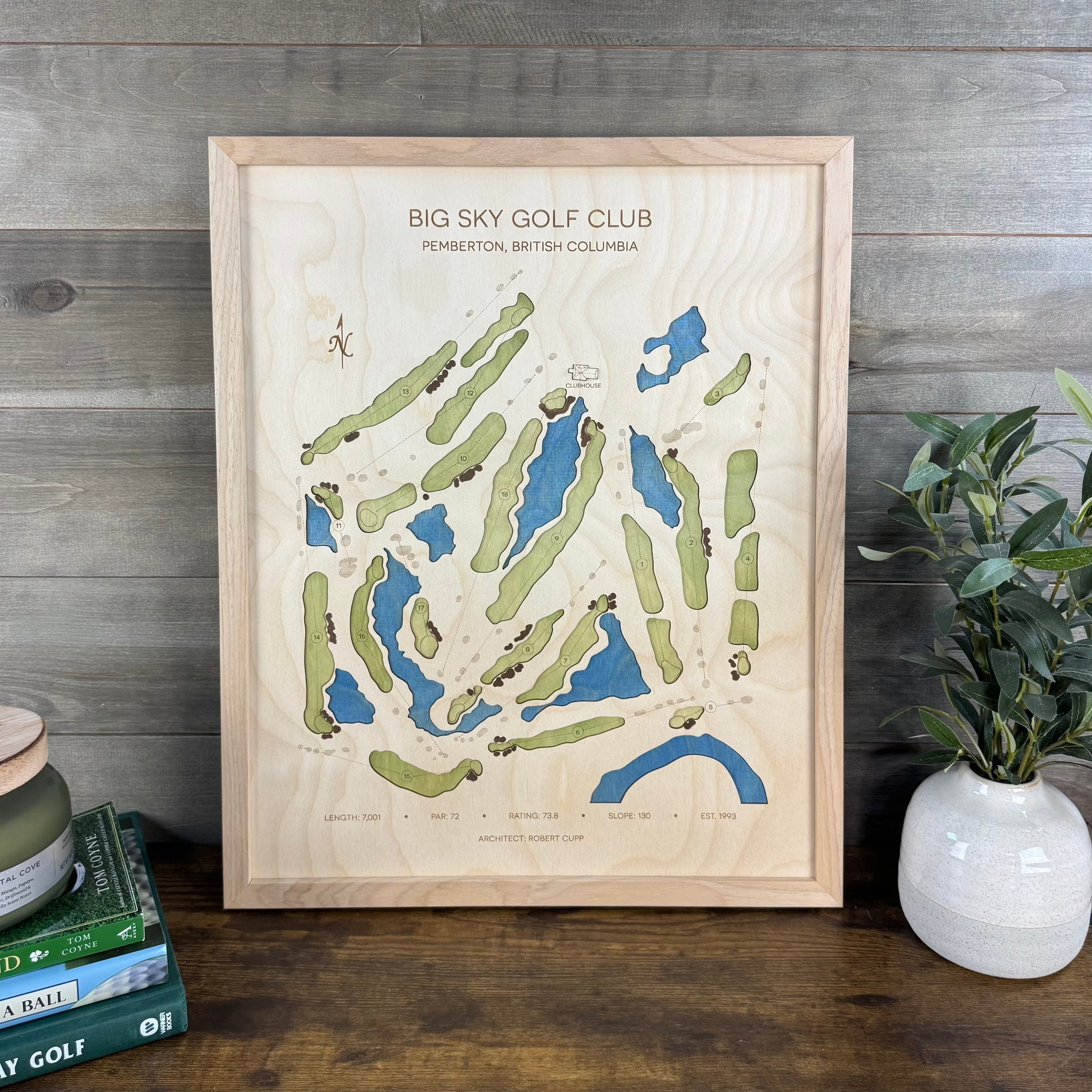 Custom 3D Wood Golf Course Map