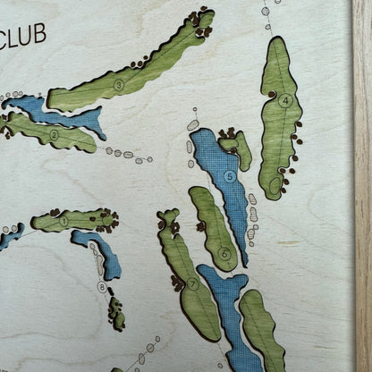 Custom 3D Wood Golf Course Map