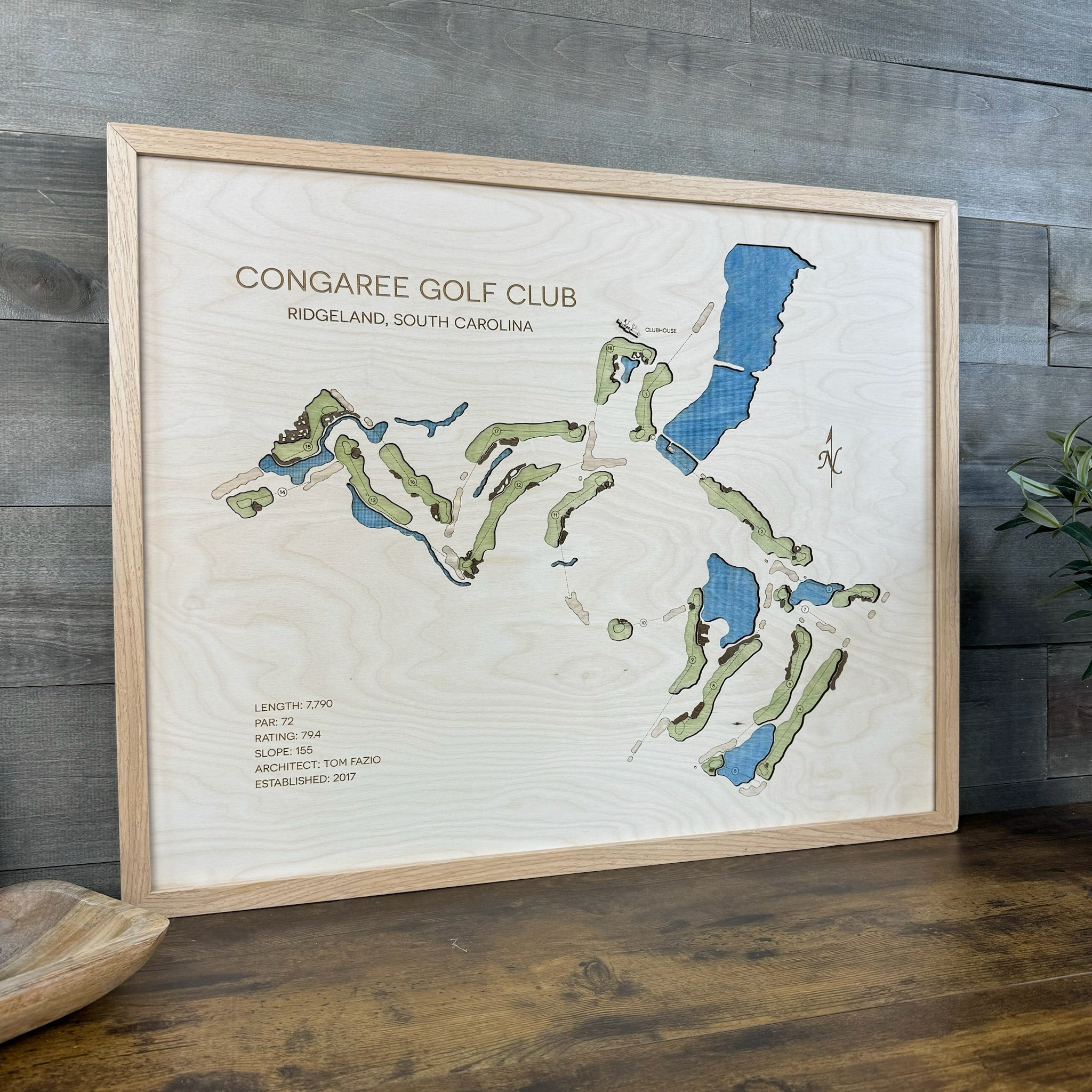 Custom 3D Wood Golf Course Map