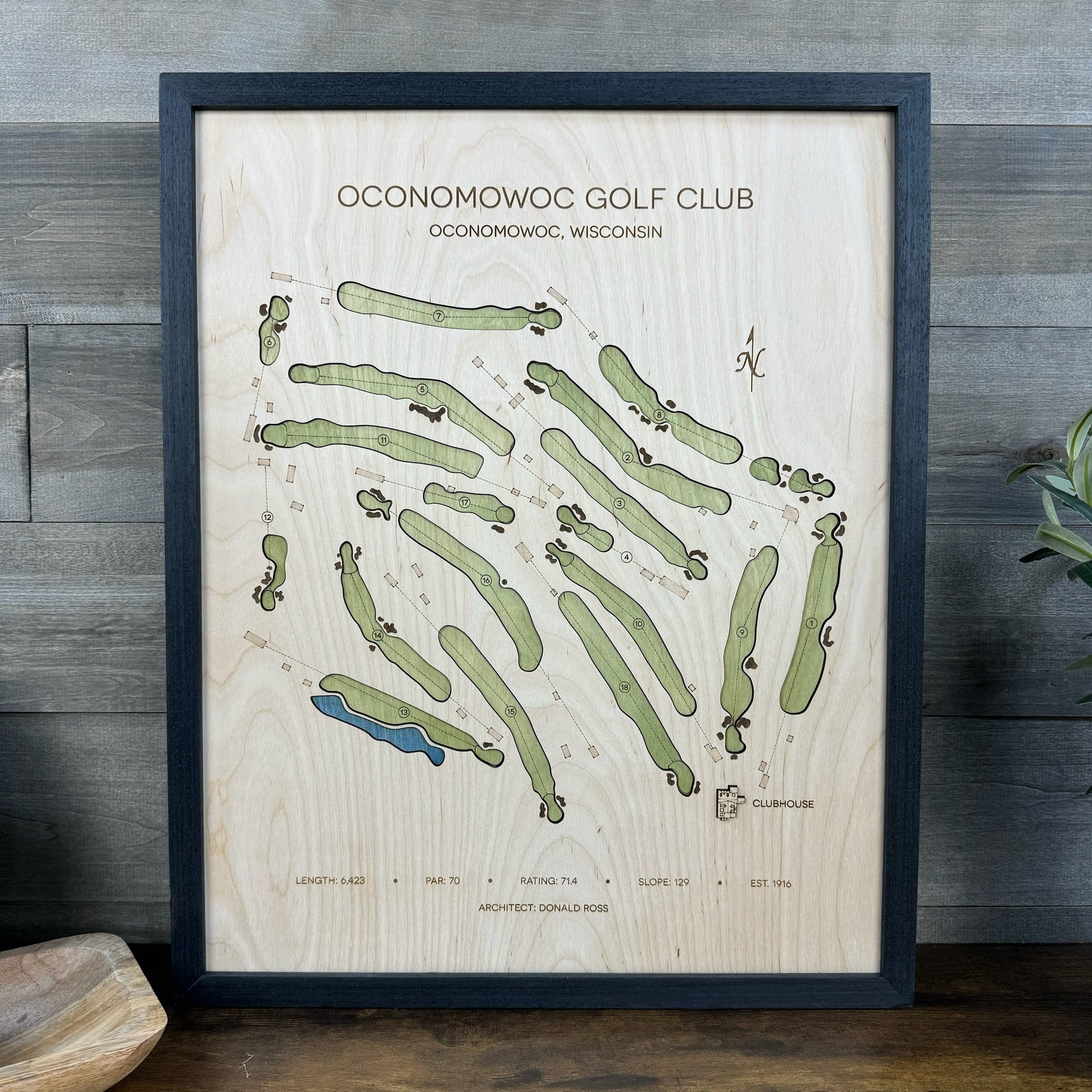 Custom 3D Wood Golf Course Map