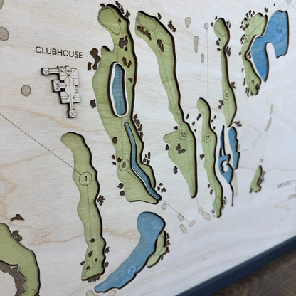 Custom 3D Wood Golf Course Map