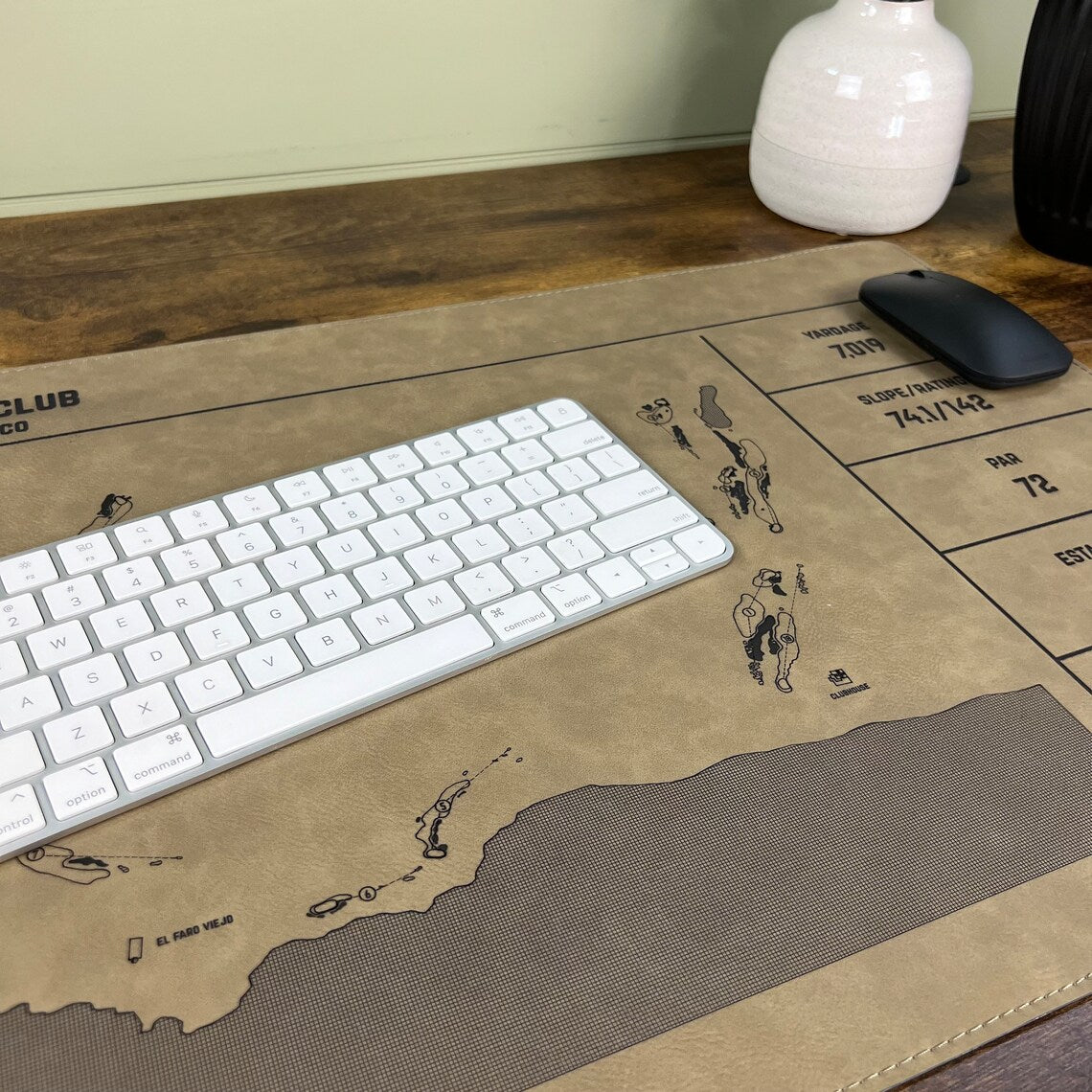 Personalized Leather Golf Course Desk Mat