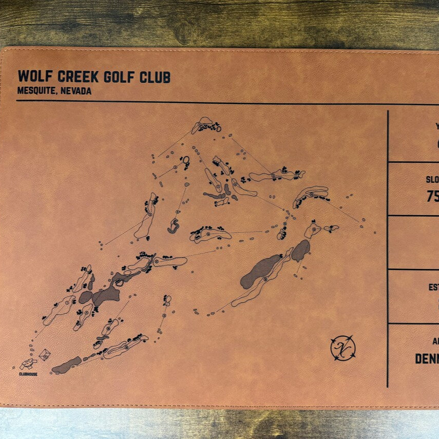 Personalized Leather Golf Course Desk Mat