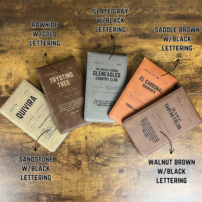 Personalized Leather Golf Scorecard Holder/Yardage Book