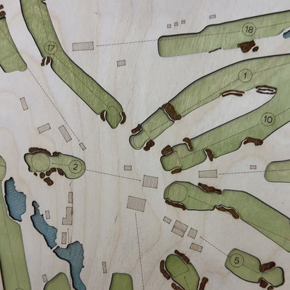 Custom 3D Wood Golf Course Map