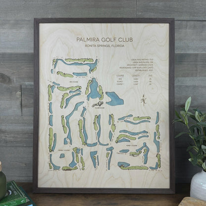 Custom 3D Wood Golf Course Map