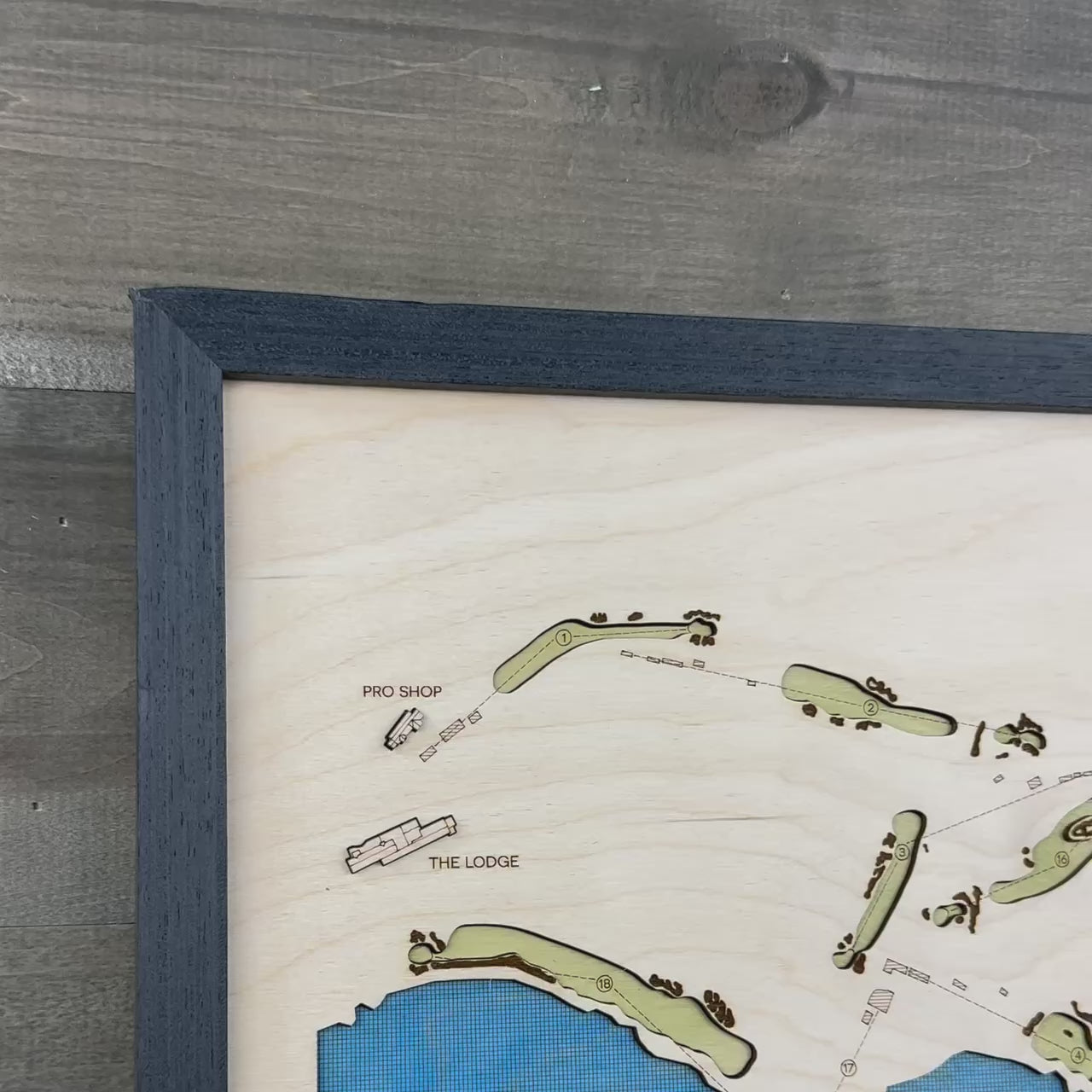 Custom 3D Wood Golf Course Map