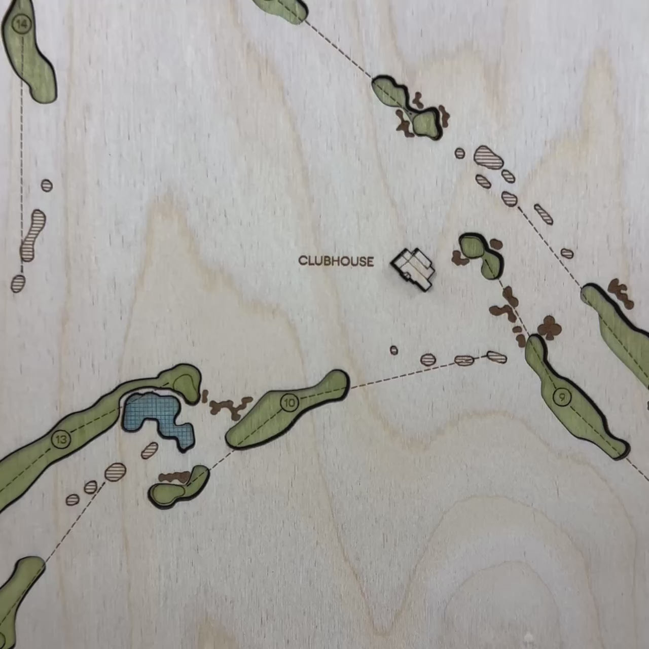 Custom 3D Wood Golf Course Map